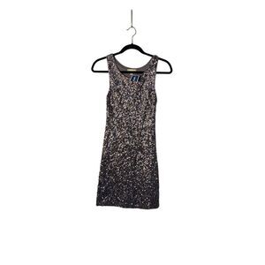 NWT amber blue women’s silver Sleeveless Sequin, mini dress size medium